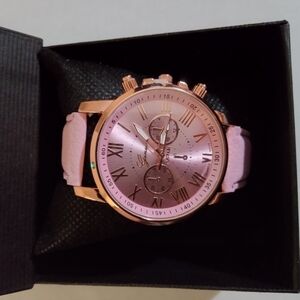 Rose Gold and Pink Chronograph Watch